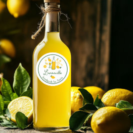 Limoncello Limoenlimonade Handgemaakte Ambachtelij Ronde Sticker