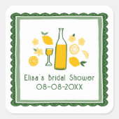 Limoncello Limonade Citroen Aangepaste Bruidsdouch Vierkante Sticker (Voorkant)