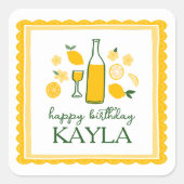 Limoncello Limonade Citroen VERJAARDAG OP MAAT Vierkante Sticker (Voorkant)