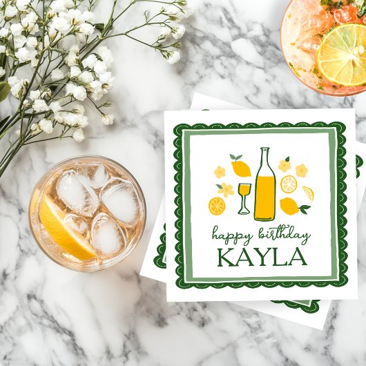 Limoncello Limonade Lemon CUSTOM Verjaardag Servet