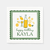 Limoncello Limonade Lemon CUSTOM Verjaardag Servet (Voorkant)