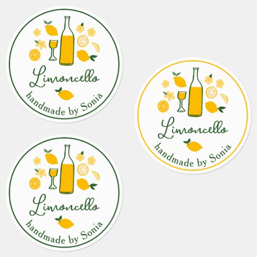 Limoncello Limonade Lemon Handgemaakte Craft CUSTO Labels (Groep)