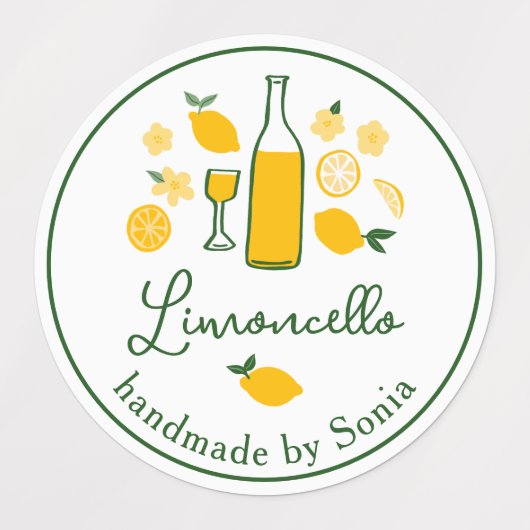 Limoncello Limonade Lemon Handgemaakte Craft CUSTO Labels (Design 1)