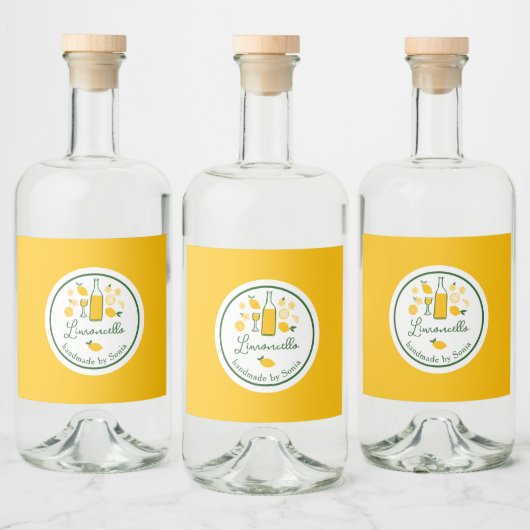 Limoncello Limonade Lemon Handgemaakte Craft CUSTO Likeurfles Etiket (Flessen)