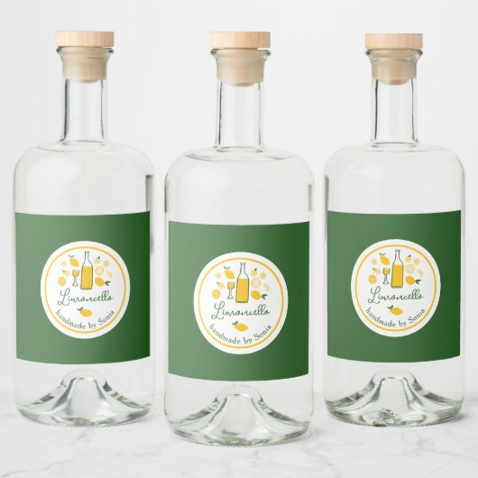 Limoncello Limonade Lemon Handgemaakte Craft CUSTO Likeurfles Etiket (Flessen)