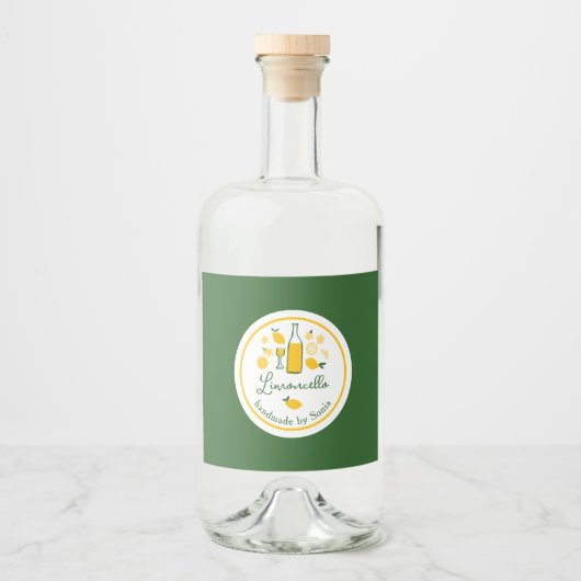 Limoncello Limonade Lemon Handgemaakte Craft CUSTO Likeurfles Etiket (Voorkant)