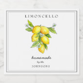 Limoncello met Italiaanse stijl Lemon Likeurfles Etiket (Enkel label)