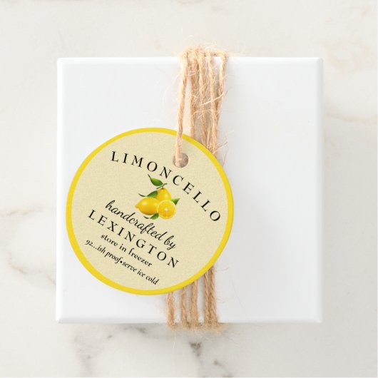 Limoncello Modern voor een fles Bedankjes Labels (In situ)