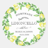 Limoncello Monogram Favor Classic Ronde Sticker (Voorkant)