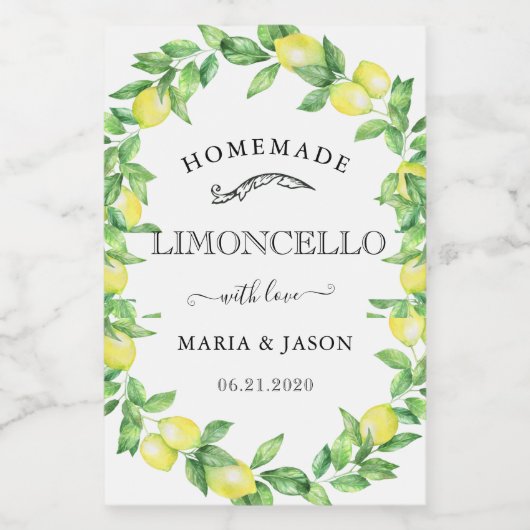 Limoncello Monogram Voor Mini Flesetiket Wijn Etiket (Enkel label)