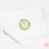 Limoncello rustieke Monogram Favor Ronde Sticker (Envelop)