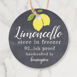 Limoncello schoolbord look fles bedankjes labels