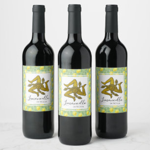 Limoncello Sicilian Trinacria Jouw tekst Wijn Etiket