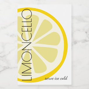 Limoncello Small Label Met Modern Citroenbeeld   Voedselcontainer Etiket