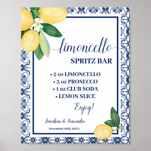 Limoncello Spritz Bar Bord Blauwe Middellandse Zee Poster