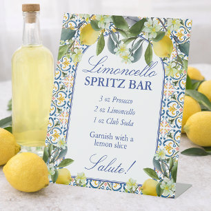 Limoncello Spritz Bar Italiaanse citroen bruidsdou Reclamebord Met Voetstuk