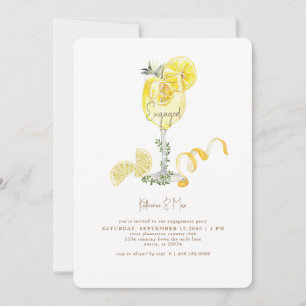 Limoncello Spritz Gold Text Engagement Party Kaart