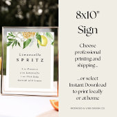 Limoncello Spritz Recept Afdrukbare Cocktail Sign Poster