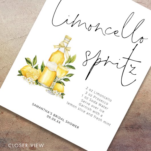 Limoncello Spritz Recept Citroen Bruidsfeest Poster