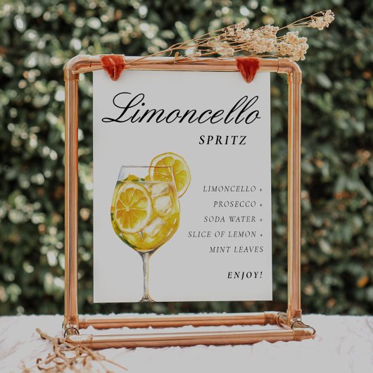 Limoncello Spritz Sign Signature Drink Poster