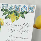 Limoncello Spritzer bruiloft bar teken Reclamebord Met Voetstuk