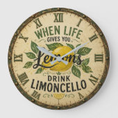 Limoncello Vintage Italian Lemon Kitchen Grote Klok (Voorkant)