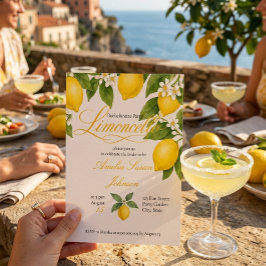 Limoncello vrijgezellenfeest waterverf citroenen kaart