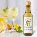 Limoncello Waterverf Christmas Mini flesetiket Wijn Etiket<br><div class="desc">Elegante Waterverf Citroen groen vakantie rode boog zelfgemaakte Limoncello Merry Christmas mini-fleslabels</div>