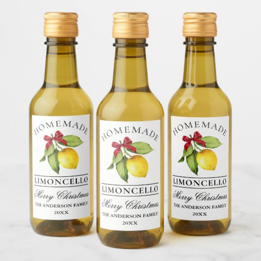 Limoncello Waterverf Christmas Mini flesetiket Wijn Etiket (Flessen)