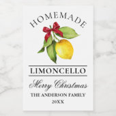 Limoncello Waterverf Christmas Mini flesetiket Wijn Etiket (Enkel label)