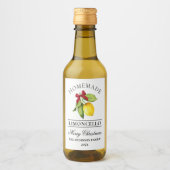 Limoncello Waterverf Christmas Mini flesetiket Wijn Etiket (Voorkant)