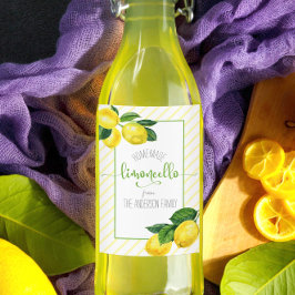 Limoncello waterverf citroenen aangepaste scriptna wijn etiket