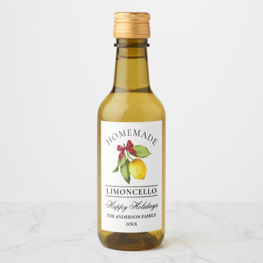 Limoncello Waterverf Holiday Mini flesetiket Wijn Etiket (Voorkant)