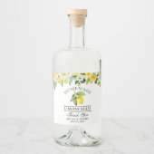Limoncello Waterverf Lemon Floral Likeurfles Etiket (Voorkant)