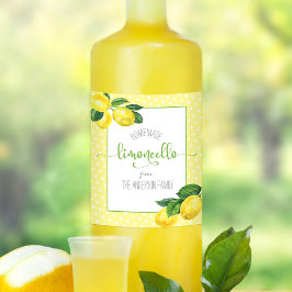 Limoncello waterverf lemon punt aangepaste naam sc wijn etiket