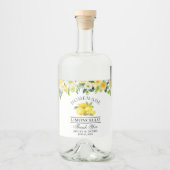 Limoncello Waterverf Lemons Floral Likeurfles Etiket (Voorkant)