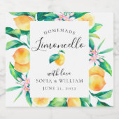 Limoncello Waterverf Lemons Liquor Fles Etiket (Enkel label)