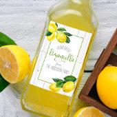 Limoncello waterverf lemons rustige scriptnaam wijn etiket