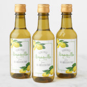 Limoncello waterverf lemons rustige scriptnaam wijn etiket (Flessen)