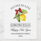 Limoncello Waterverf Nieuwjaar flesetiket Wijn Etiket (Enkel label)