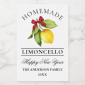 Limoncello Waterverf Nieuwjaar Mini flesetiket Wijn Etiket (Enkel label)