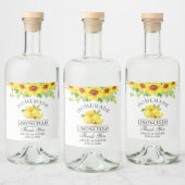 Limoncello Waterverf Zonnebloemen groen Likeurfles Etiket (Flessen)