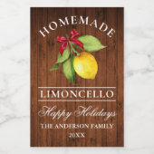 Limoncello Wood Holiday Mini flesetiket Wijn Etiket (Enkel label)