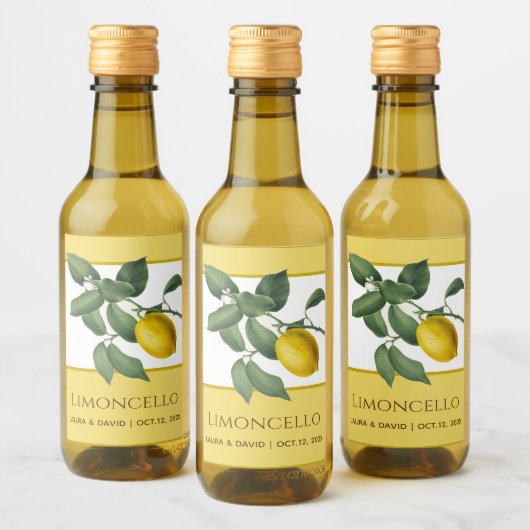 Limoncello Yellow Lemon Green laat Citrus Flower Wijn Etiket (Flessen)