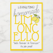 Limoncello Zelfgemaakt Flesetiket | Voedselcontainer Etiket (Enkel label)