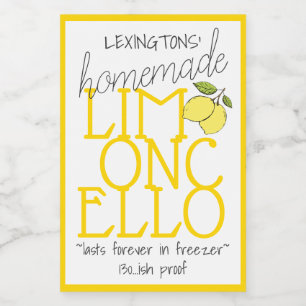 Limoncello Zelfgemaakt Flesetiket Voedselcontainer Etiket