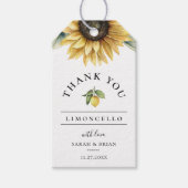 Limoncello Zonnebloem Favor Dank u Cadeau Label Cadeaulabel (Voorkant)