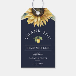 Limoncello Zonnebloem Favor Navy Blue Dank u Cadeaulabel