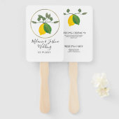 Limoncillo Aquarel Citroen Limoen Handwaaier (Voorkant en achterkant)