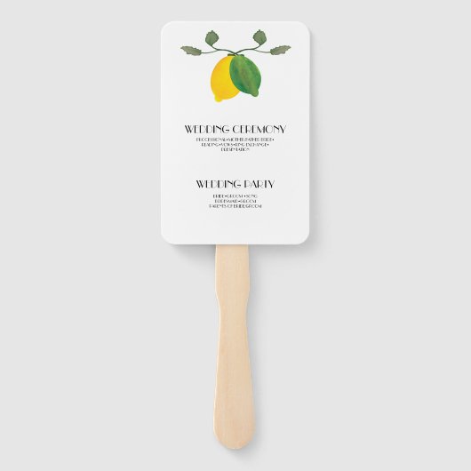 Limoncillo Aquarel Citroen Limoen Handwaaier (Achterkant)